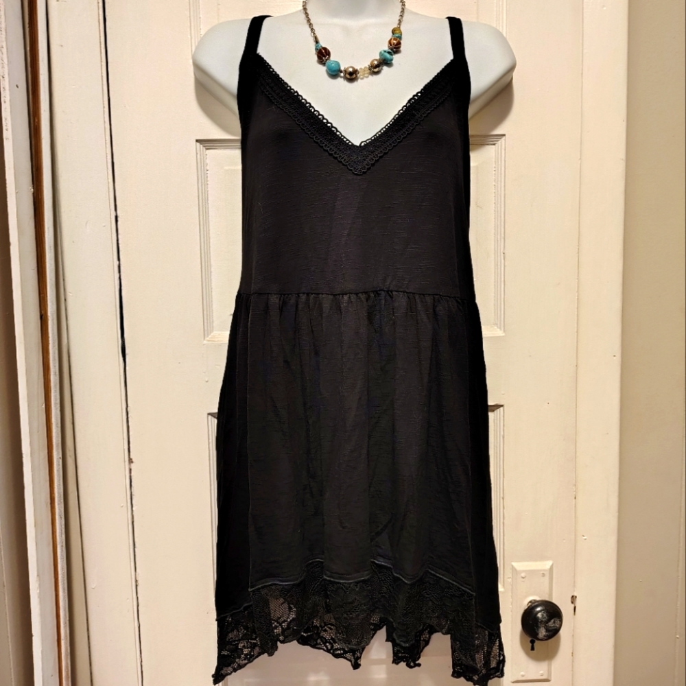 Torrid Black Dress with Lace Detail